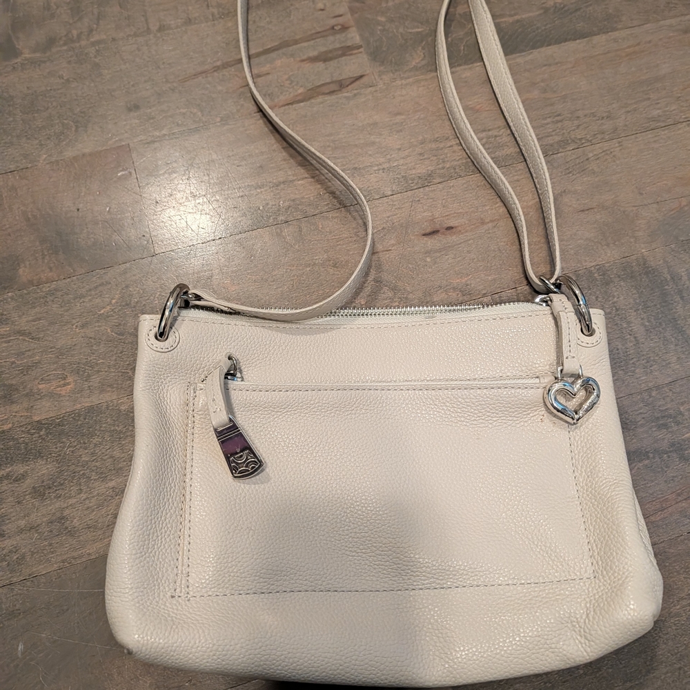 Brighton Cream Leather Crossbody Bag